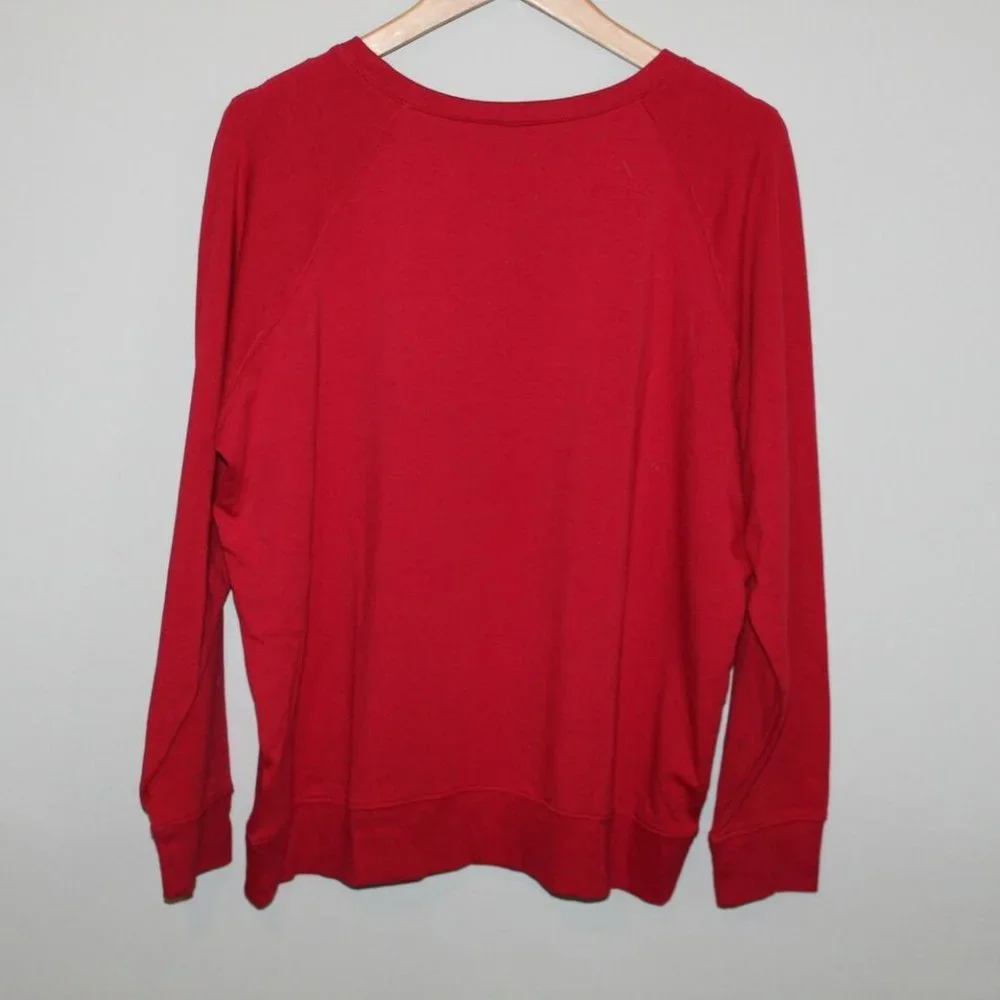 ✨2/$20 NWT Torrid Red Fleece Santa Holiday Sweatshirt Christmas Plus Size 1X 2X - Picture 6 of 8